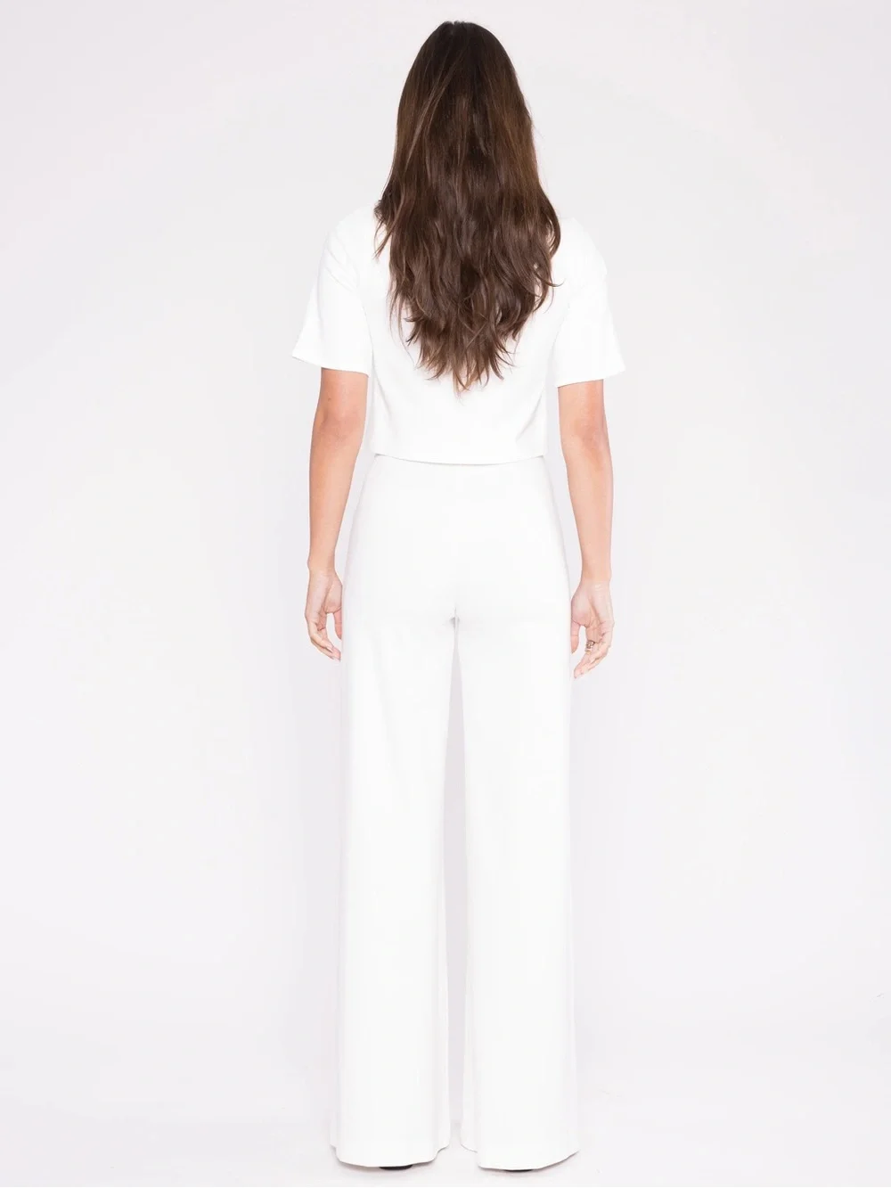 Ripley Rader Ponte Knit Wide Leg Pant XS Off White Pull On Stretch Minimalist - Picture 5 of 11